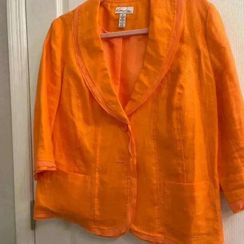 Peach Colored 3/4 Sleeve Jacket by Kim Roger’s - Picture 2 of 6